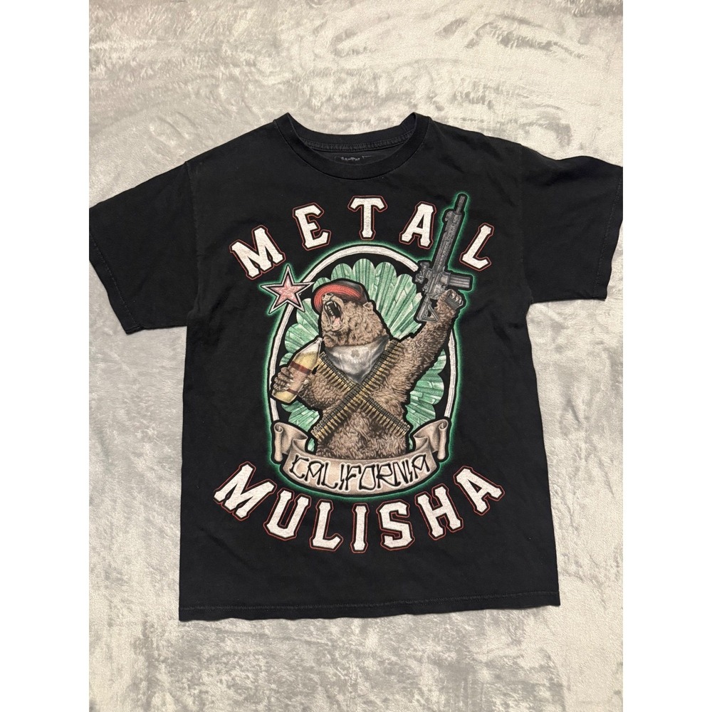 Metal Mulisha T-Shirt Mens Small Black California Bear Graphic Crew Neck S